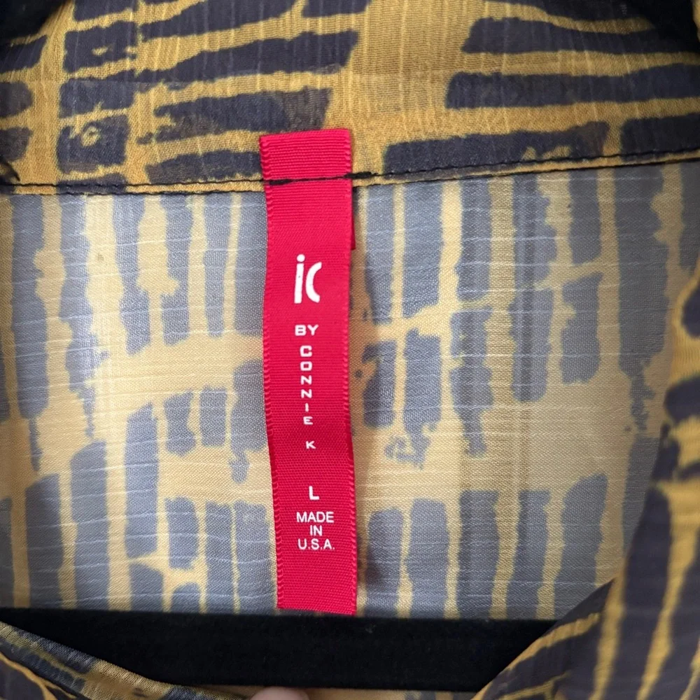 IC by Connie K Black and Gold sheer Blouse - Picture 2 of 7